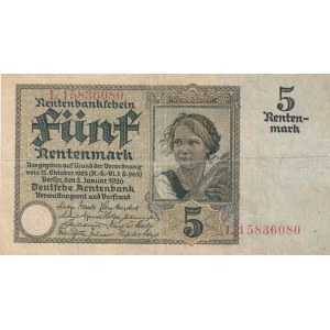 Germany, 5 Rentenmark, 1926, VF, p169
