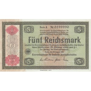 Germany, 5 Reichsmark, 1934, UNC (-), p207, CANCELLED