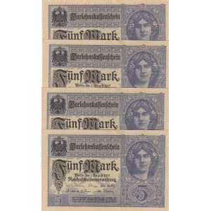 Germany, 5 Mark, 1917, UNC (-), p56b