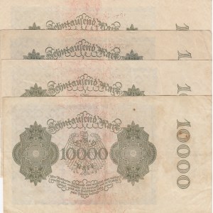 Germany, 10.000 Mark, 1922, VF/XF, p72, (Total 4 banknotes)