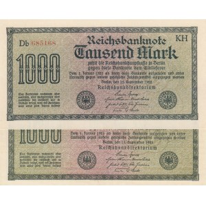 Germany, 1.000 Mark, 1922, UNC, p76, (Total 2 banknotes)