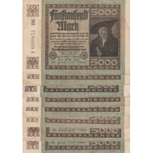 Germany, 5000 Marks , 1922, Different conditions between XF and VF, p81