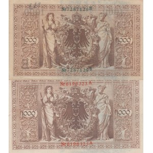 Germany,  1910,  Total 2 banknotes