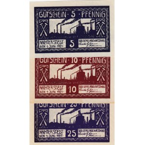 Germany, 5 Pfennig, 10 Pfennig, 25 Pfennig, 1920, UNC,  Notgeld, Total 3 banknotes