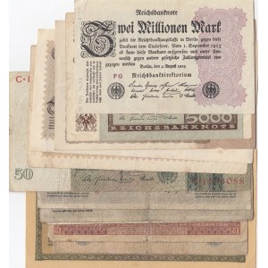 Germany,  FINE to XF,  Total 15 banknotes