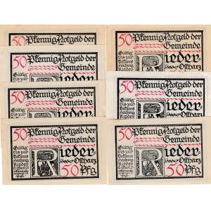 Germany, 50 Pfennig(7), 1921, Different conditions between UNC and UNC(-),  Notgeld, Total 7 banknotes