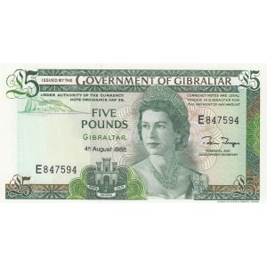 Gibraltar, 5 Pounds, 1988, UNC, p21b