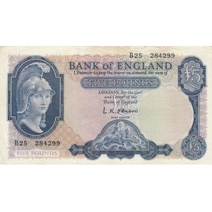 Great Britain, 5 Pounds, 1957/1967, XF, p371