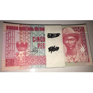 Guinea Bissau, 50 Pesos, 1990, UNC, p10, BUNDLE