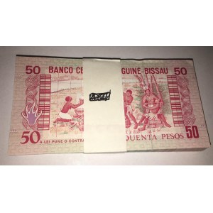 Guinea Bissau, 50 Pesos, 1990, UNC, p10, BUNDLE