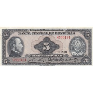 Honduras, 5 Lempiras, 1969, UNC (-), p56a