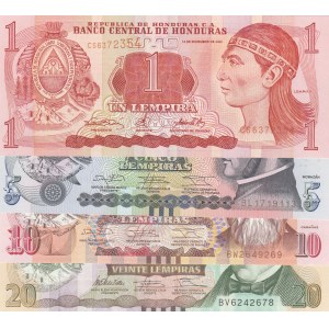 Honduras,  UNC,  total 4 banknotes