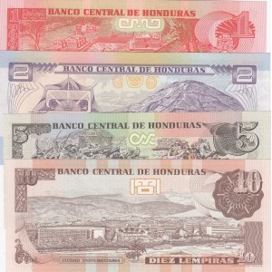Honduras, 1 Lempira, 2 Lempiras, 5 Lempiras and 10 Lempiras, 2003/2010, UNC, p89b, p80Ad, p91a, p86c, (Total 4 banknotes)