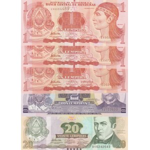 Honduras,  Total 5 banknotes