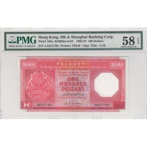 Hong Kong, 100 Dollars, 1985/1987, AUNC, p194a