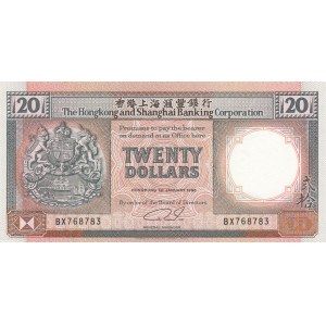 Hong Kong, 20 Dollars, 1990, UNC, p197a