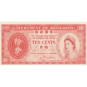 Hong Kong, 10 Cents, 1961/1965, UNC, p327