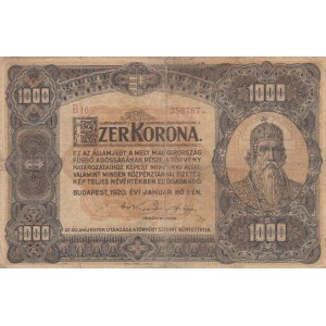 Hungary, 1000 Korona, 1920, FINE, p66a