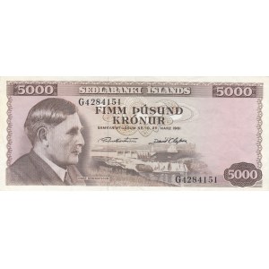 Iceland, 5.000 Kronur, 1961, XF, p47