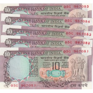 India, 10 Rupees, 1984, UNC, p81g