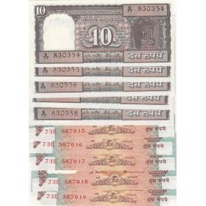 India,  Total 10 banknotes