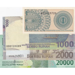 Indonesia,  Different 4 banknotes