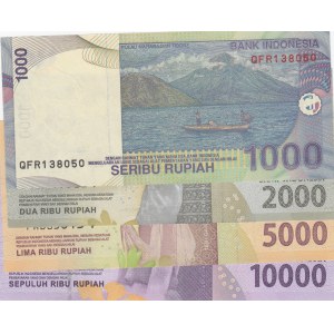 Indonesia,  Total 4 banknotes