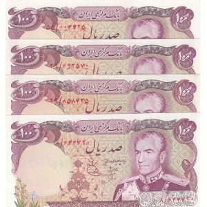 Iran, 100 Rials , 1974/1979, UNC, p102a, (Total 4 banknotes)