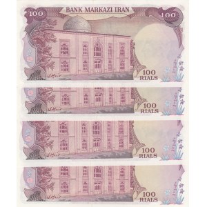Iran, 100 Rials , 1974/1979, UNC, p102a, (Total 4 banknotes)