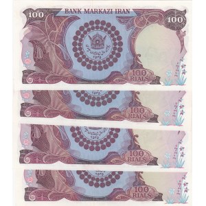 Iran, 100 Rials , 1976, UNC, p108, (Total 4 banknotes)