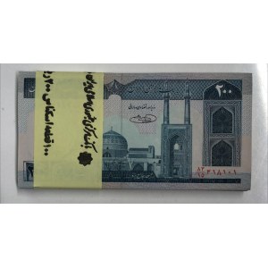 Iran, 200 Rials, 1982, UNC, p136e, Stack of money