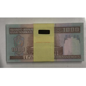 Iran, 1.000 Rials, 1992, UNC, p143g, Stack of money