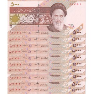 Iran, 5000 Rials, 2013, UNC, p152, total 10 banknotes