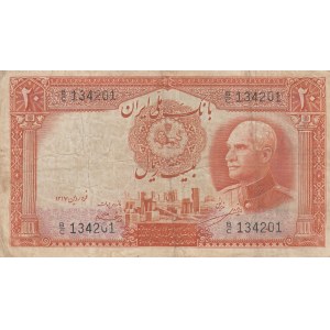 Iran, 20 Rials, 1937, FINE, p34d