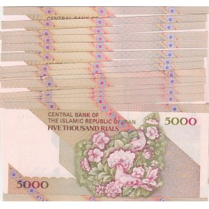Iran, 5000 Rials,  UNC,  Total 15 banknotes