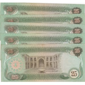 Iraq, 25 Dinars, 1980, XF, p66b, Total 5 banknotes