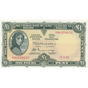Ireland, 1 Pound, 1969, XF, p64b