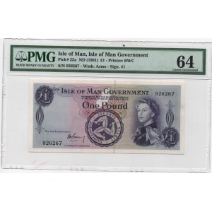 Isle of Man, 1 Pound, 1961, UNC, p25a