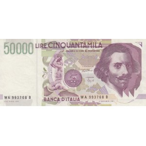 Italy, 50.000 Lire, 1992, XF, p116a