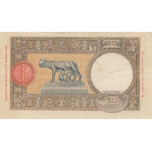 Italy, 50 Lire, 1933/40, VF, p54a
