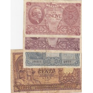 Italy,  FINE,  total 4 banknotes