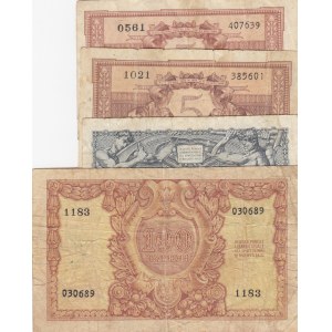 Italy,  FINE,  total 4 banknotes