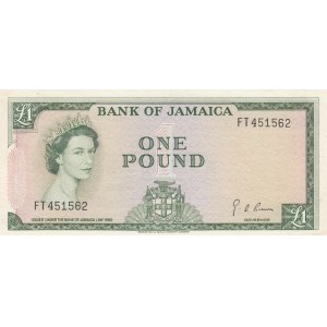 Jamaica, 1 Pound, 1960, AUNC, p51