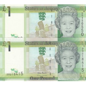 Jersey, 1 Pound, 2010, UNC, p32, (Total 2 banknotes)