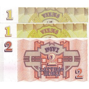 Latvia,  Total 3 banknotes