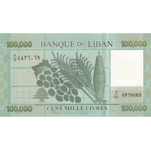 Lebanon, 100.000 Livres, 2012, UNC, p95b