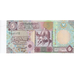 Libya, 5 Dinars, 2002, AUNC, p65a