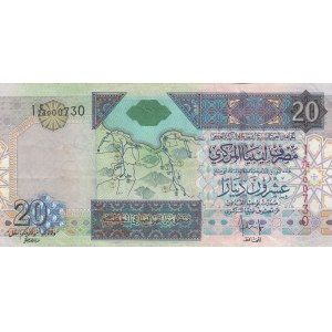 Libya, 20 Dinars, 2002, VF, p67b