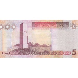 Libya, 5 Dinars, 2012, UNC (-), p77