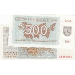 Lithuania,  UNC,  Total 2 banknotes